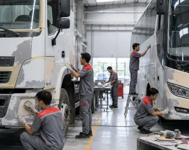 fasilitas layanan area body truk
